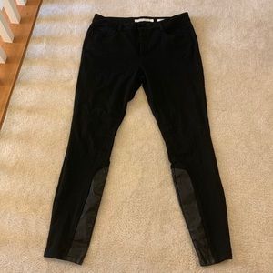 Jones New York black jeggings with leather size 16